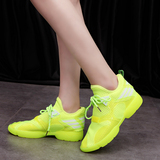 韩版2016春夏新款糖果色荧光色运动鞋休闲鞋内增高厚底透气单鞋女