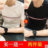 2016夏季新款男士短袖T恤半袖学生上衣服韩版修身圆领半截袖潮流