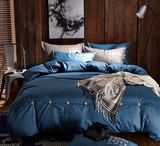 麦语北欧简约全棉四件套1.8m被套纯色纯棉床笠款床单婚庆床上用品