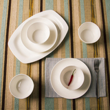 日式高档骨瓷餐具  纯白色特级骨质瓷无铅家用　单品盘子方碗组合