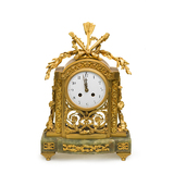 路易十六样式铜鎏金装饰缟玛瑙壁炉钟 古董摆件钟表装饰品雕塑