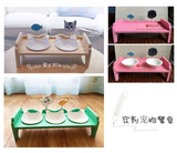 「原木定制」宠物餐桌实木餐台碗架猫餐桌狗餐桌