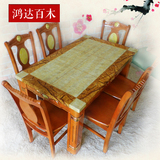 小户型天然大理石餐桌椅组合 长方形实木吃饭西餐桌子 方形桌子台