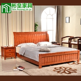 现代时尚特价促销橡木实木单人床双人床1.5米1.8米高箱储物床
