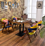 美式创意实木咖啡厅桌椅西餐厅甜品奶茶店星巴克靠背桌椅组合批发