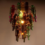 复古铁艺工业风loft吊灯创意餐厅咖啡厅会所吧台个性玻璃酒瓶吊灯