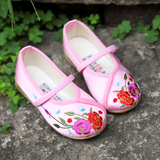 【天天特价】老北京布鞋儿童绣花鞋布鞋女童室内舞蹈鞋民族风童鞋