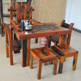 老船木茶桌小型仿古茶几茶台茶艺桌中式泡茶台茶桌椅组合阳台家具