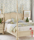 美式实木床法式四柱床1.8双人床北欧橡木方床卧室家具欧式架子床