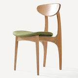 北欧白橡木纯实木休闲椅餐椅创意设计蝴蝶椅 咖啡馆厅会客休闲椅