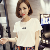 夏季新款韩版短袖T恤女衣服大码女装宽松学生百搭半袖蘑菇街胖mm