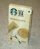 五冠代购美国星巴克4条装VIA Vanilla Latte手调云呢拿鲜奶咖啡