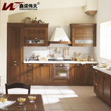 鑫诺伟天贵阳美式实木橱柜定制美式厨房装修设计L型整体厨柜定做