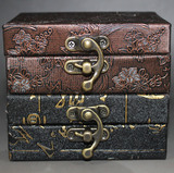 寿山石印章皮盒工艺盒礼盒精美礼品盒金石篆刻加膜皮盒锦盒印章盒