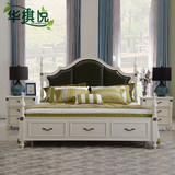 美式实木床欧式双人床韩式田园床1.8米公主床婚床高箱床环保白色