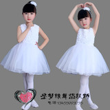 六一儿童演出服白色蓬蓬裙幼儿舞蹈裙女童公主裙跳舞纱裙表演服装