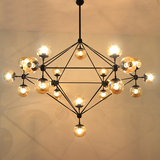 北欧简约DNA分子魔豆吊灯创意LED工业风客厅餐厅铁艺玻璃圆球吊灯