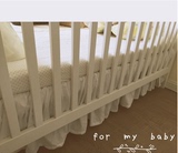 出口法国 婴儿床床裙 纯棉荷叶边床围