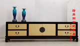 新中式手绘现代家具古典电视柜实木储物视听柜客厅地柜矮柜