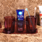 日本创意简约塑料漱口杯子情侣牙刷杯刷牙杯洗漱杯子卫浴收纳套装
