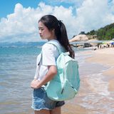 双肩包女韩版帆布书包高中学生女大容量学院风纯色简约电脑背包潮