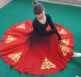 新疆舞蹈练习裙维族彝族藏族舞练习裙子演出服装古典大摆裙练功服