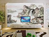 现代山水风景3D立体逼真壁画 电视背景墙客厅沙发无纺布壁纸墙纸