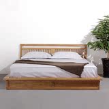 新中式架子床 酒店全实木双人床 样板房床 高架婚床 印花大床