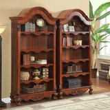欧式书柜实木单个书柜书架书房自由组合书橱装饰柜美式书柜特价