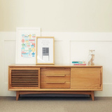 日式实木电视柜小户型白橡木地柜简约现代宜家客厅家具组合特价