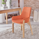 北欧宜家实木餐椅现代简约时尚咖啡书桌椅 单人休闲布艺沙发椅子