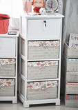 简约韩式白色实木收纳柜 时尚客厅卧室床头柜 带锁抽屉斗柜储物柜