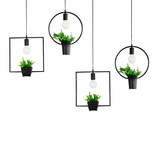现代简约创意美式北欧田园餐厅工作室咖啡厅铁艺植物盆栽个性吊灯