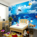 3D立体海底世界墙纸壁纸大型壁画客厅沙发电视背景墙画无缝墙