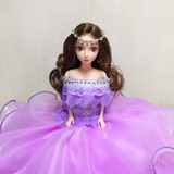 3D真眼珠芭比娃娃婚纱新娘大裙摆女孩玩具情人节礼物婚庆影楼摆件