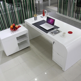 办公家具白色烤漆大班台老板桌办公桌经理桌简约时尚现代现货特价