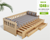 实木沙发床 小户型沙发 宜家1.8米2米两用双人床 客厅折叠沙发床