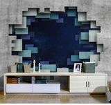 现代简约3d立体墙纸 客厅电视背景墙壁纸 无缝创意环保星空壁画