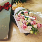 红玫瑰花礼盒鲜花速递同城杭州上海苏州宁波温州南京花店生日送花
