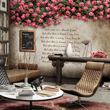 美式花卉复古怀旧壁画咖啡厅茶餐厅客厅卧室沙发背景墙壁纸墙纸
