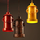 loft创意个性彩色铁艺工业风餐厅咖啡馆客厅吧台过道消防栓柱吊灯