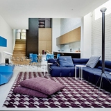 时尚紫色千鸟格地毯 样板房地毯 简约现代中式客厅卧室地毯 定制