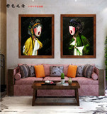 京剧戏曲手绘油画临摹米娅中式人物客厅玄关卧室装饰画 戏剧人生