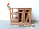 老榆木免漆茶水柜现代新中式原木色餐边柜 实木边几禅意茶室家具