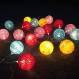 led棉线球灯串圣诞小彩灯装饰灯节日彩灯闪灯串灯串满天星星灯串