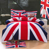 100%全棉米字旗四件套英美国国旗被套英伦风纯棉床单春夏床上用品