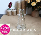 个性创意小花瓶摆件透明花盆美式多肉植物麻绳玻璃瓶花器手工艺品