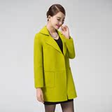 韩版羊绒大衣女2015冬季新品双面呢外套中长款修身显瘦西装领外衣