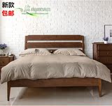 北欧实木床美式乡村1.8米双人床宜家橡木日式床卧室家具组合定制