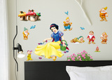 卡通平面墙贴纸家居饰品幼儿园儿童房童话白雪公主七矮人墙上贴画